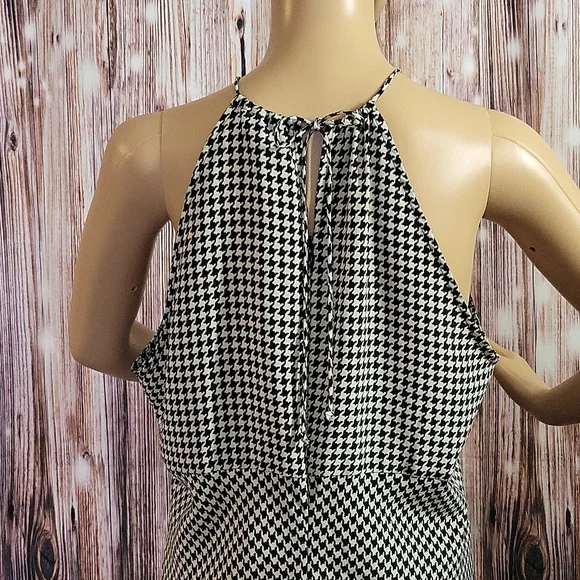 NWOT New York & Company Women's Black and white Halter Maxi Dress Size 16 - Picture 10 of 11